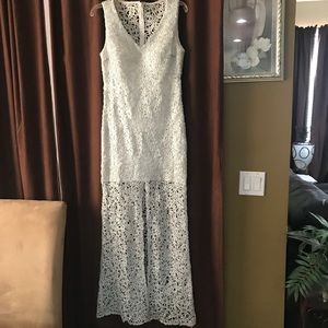 White/Silver Prom Dress/Patty Dress size 8
